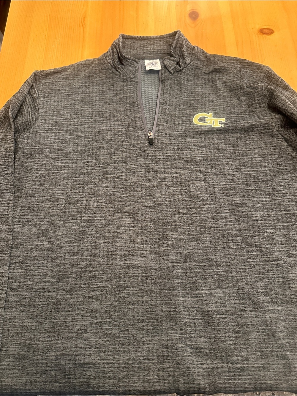 Rivalry Threads Men's Charcoal Gray Quarter-Zip with Yellow GT Logo